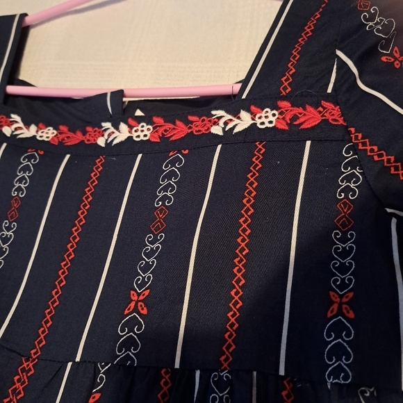 Janie and Jack girls size 12 wide leg jumpsuit, navy with heart design - Picture 4 of 8